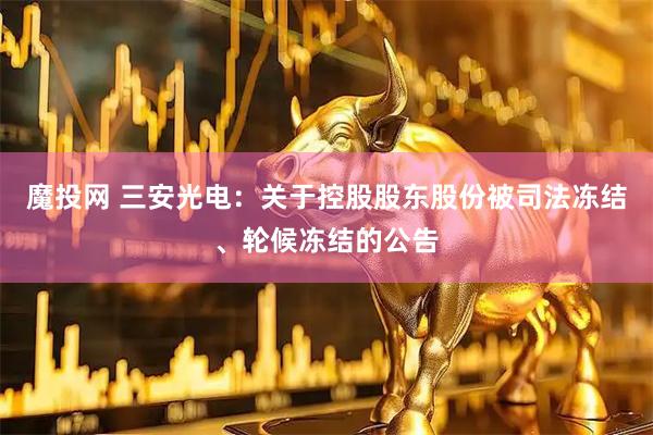 魔投网 三安光电：关于控股股东股份被司法冻结、轮候冻结的公告